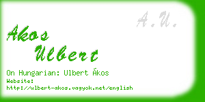 akos ulbert business card